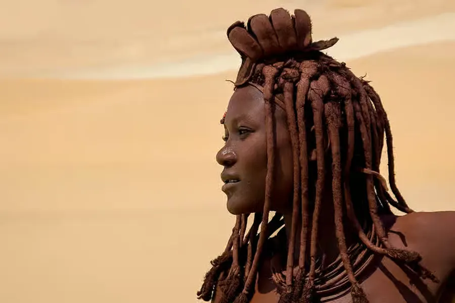Remote red mountain wilderness of Kaokoland, home of the semi-nomadic Himba people, northwest Namibia
