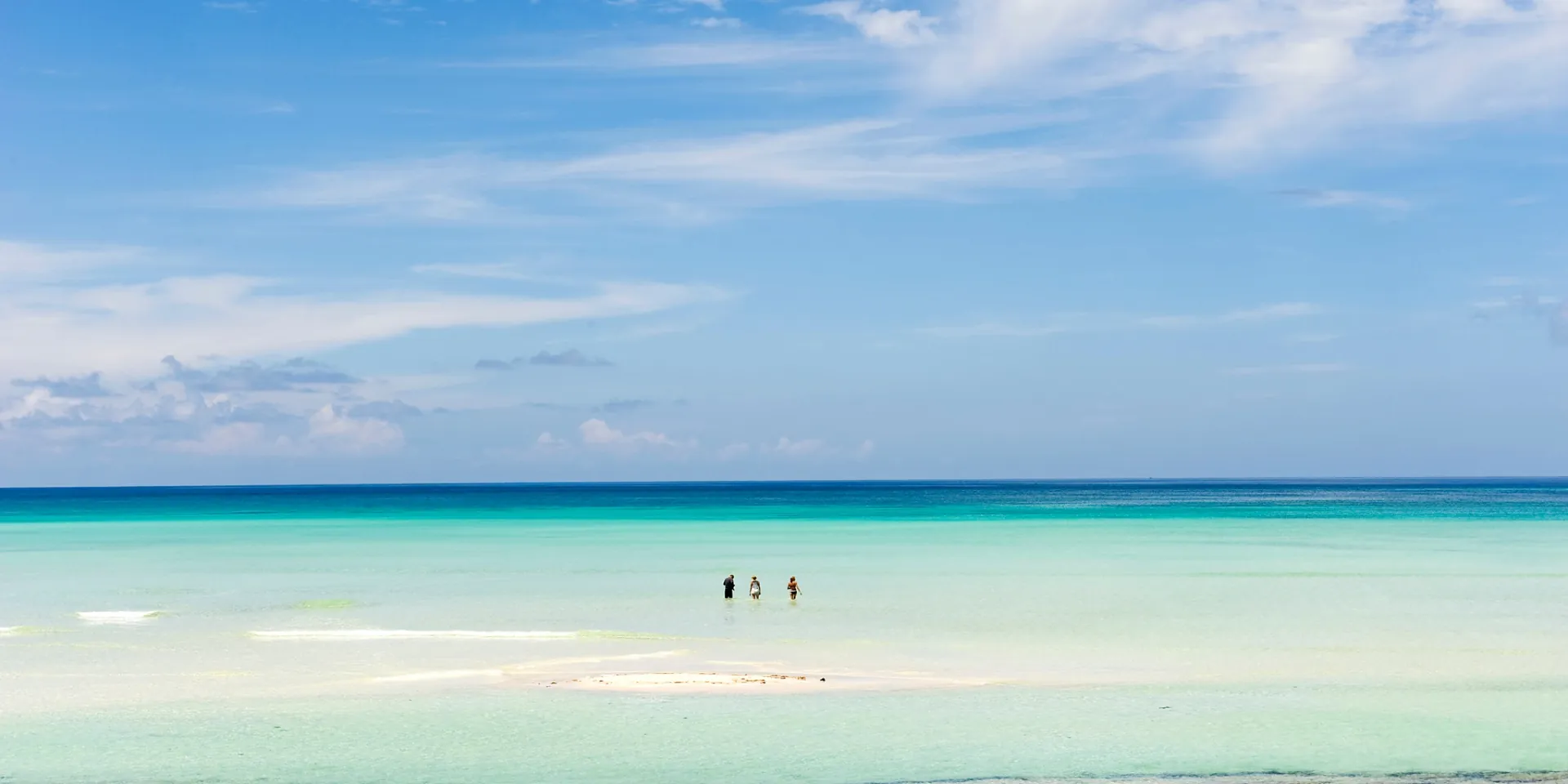 Turquoise water and white sand island beach in the Bazaruto Archipelago, Mozambique